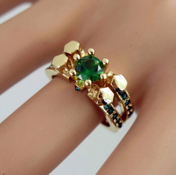 Betsey Johnson Jewelry - Betsey Johnson's Gold Emerald Crystal Ring